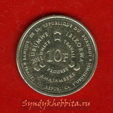 10 франков 2011 года Бурунди